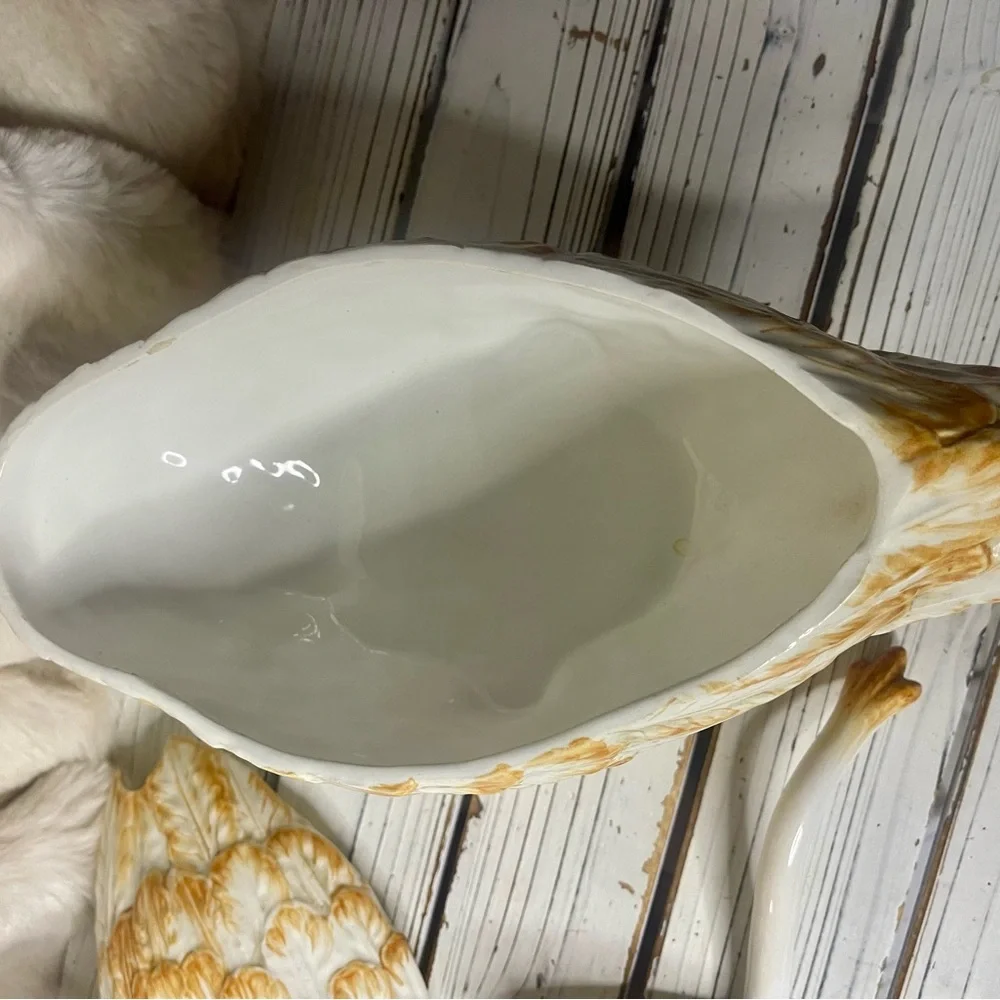 Vintage Jay Willfred NY Italian Art Majolica Duck Tureen Ladle‎ Soup Casserole